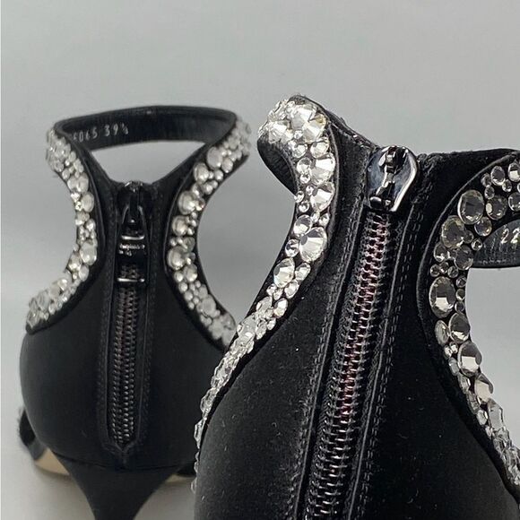 Alexander McQueen Crystal-Embellished Satin High-Heel Sandals size 39.5 - Picture 7 of 14